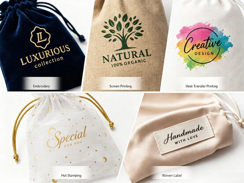 Logo methods custom pouches embroidery hot stamping