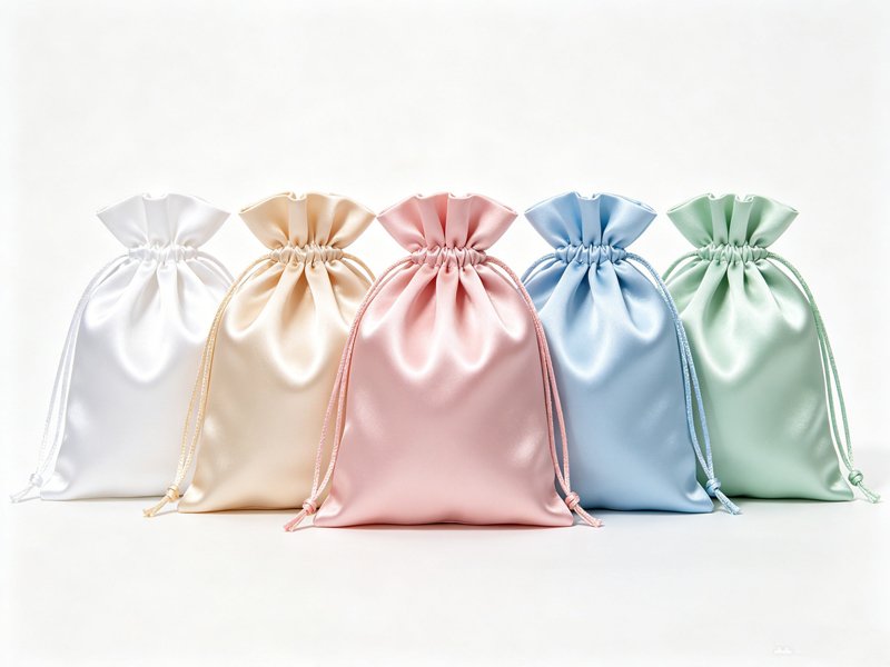 Custom satin drawstring pouches