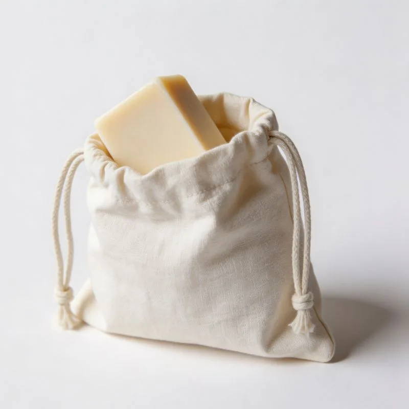 Cotton pouch for soap