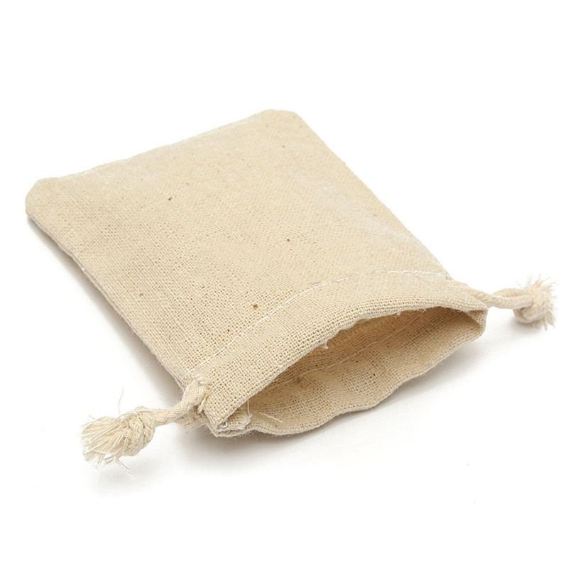 Small linen wedding favor bag