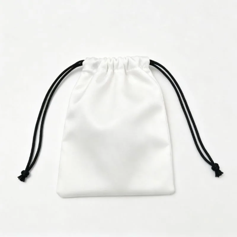 Custom satin drawstring pouch for fashion accessories — Genesis Bags