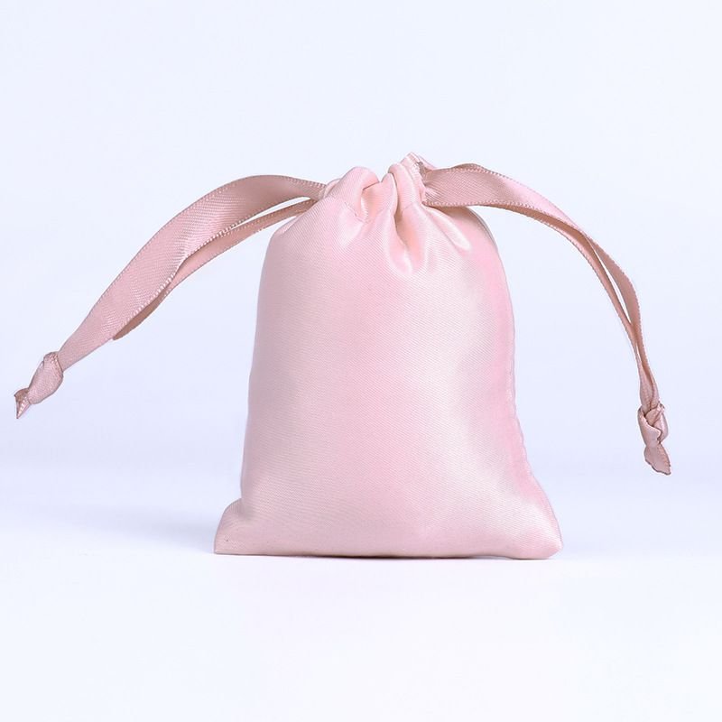 Satin pouch with ribbon bow