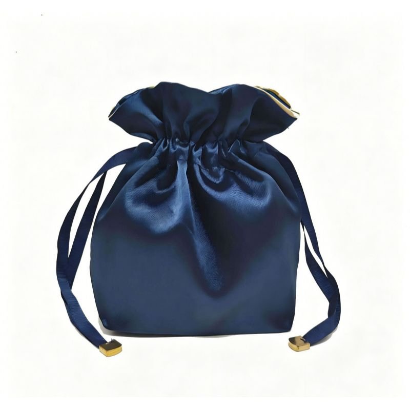 Satin pouch gold drawstring