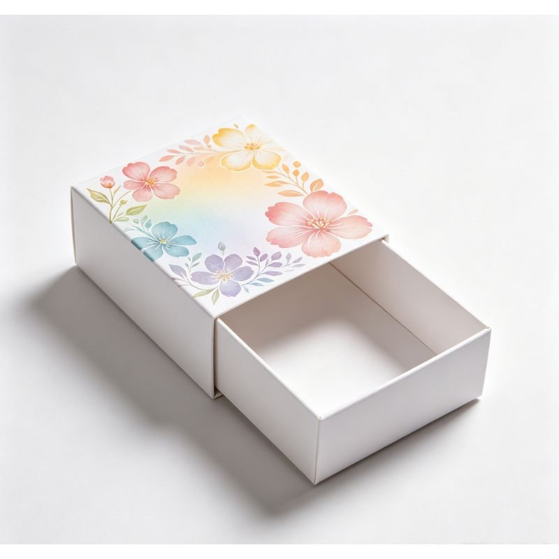 Sliding drawer box kraft finish